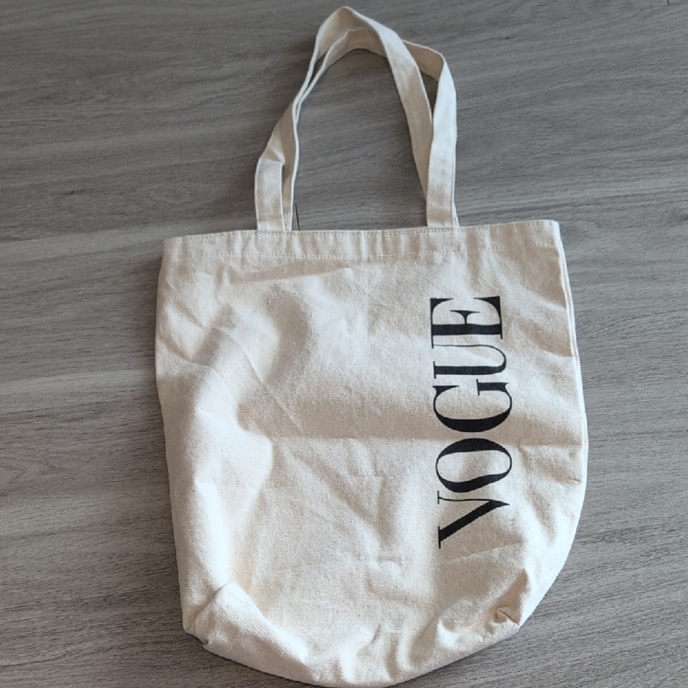 Vogue Beige Canvas Tote Bag